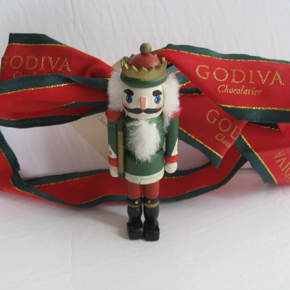 Godiva Chocolatier Chocolates Nutcracker Christmas Tree Ornament with Ribbon